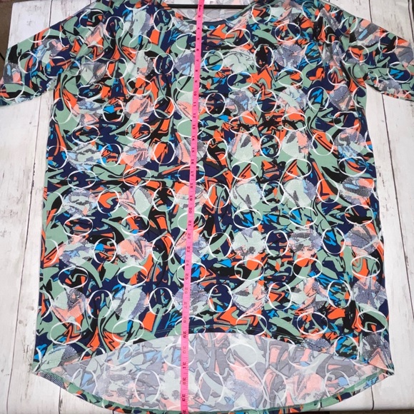 LuLaRoe Short Sleeve Large Tunic Navy hi low - Picture 2 of 8